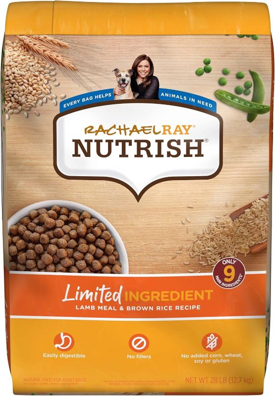Photo 1 of Rachael Ray Nutrish Limited Ingredient Adult Dry Dog Food Lamb Meal & Brown Rice Recipe - 28lbs