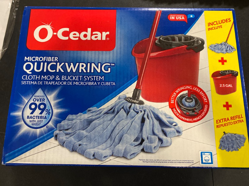 Photo 2 of O-Cedar Microfiber Cloth Mop &#38; QuickWring Bucket System with 1 Extra Refill