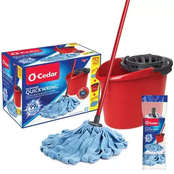 Photo 1 of O-Cedar Microfiber Cloth Mop &#38; QuickWring Bucket System with 1 Extra Refill