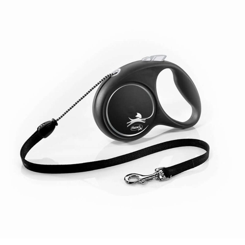 Photo 1 of Flexi New Classic Tape Retractable Dog Leash in Black, 10' ft.
