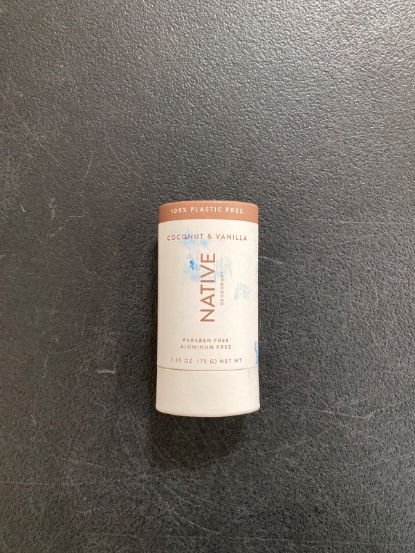 Photo 2 of Native Plastic Free Deodorant | Natural Deodorant for Women and Men, Aluminum Free with Baking Soda, Probiotics, Coconut Oil and Shea Butter | Coconut & Vanilla