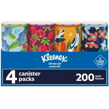 Photo 1 of Kleenex Perfect Fit Facial Tissues, Car Tissues, 50 Tissues per Canister, 4 Count(Canisters)