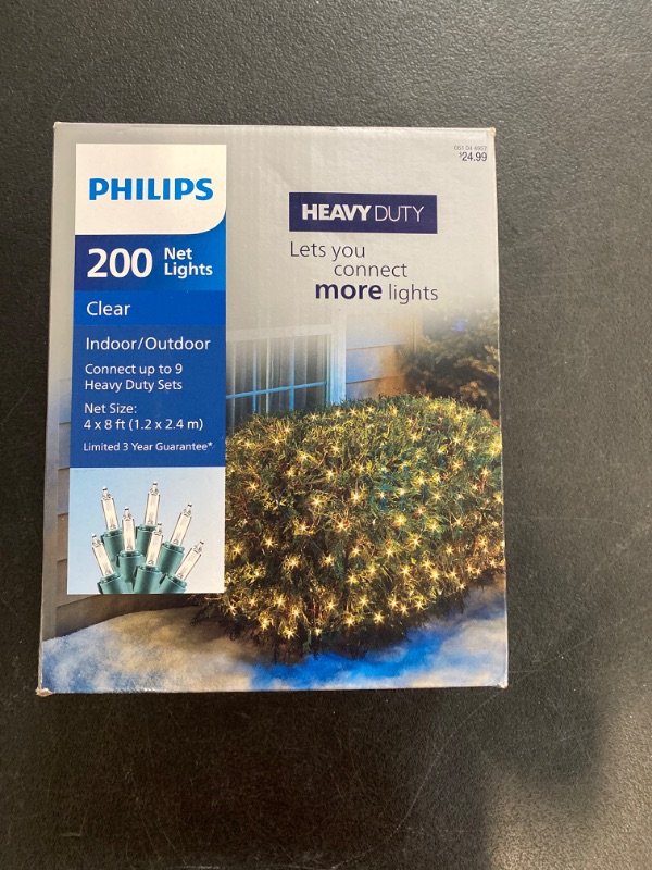 Photo 2 of Philips 200ct Christmas Incandescent Heavy Duty Net String Lights Clear