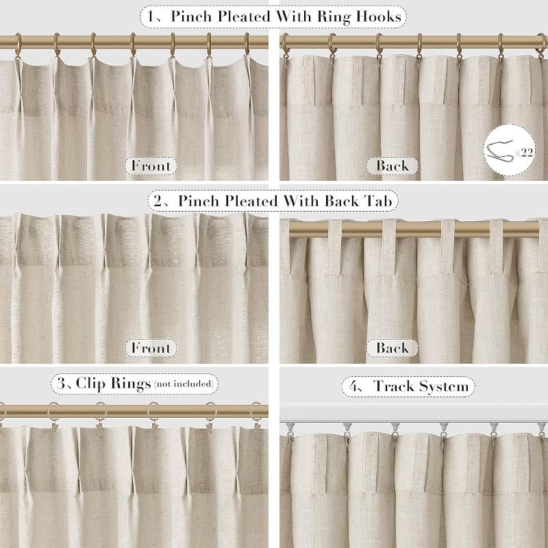 Photo 2 of Beige Window Curtains With metal hooks