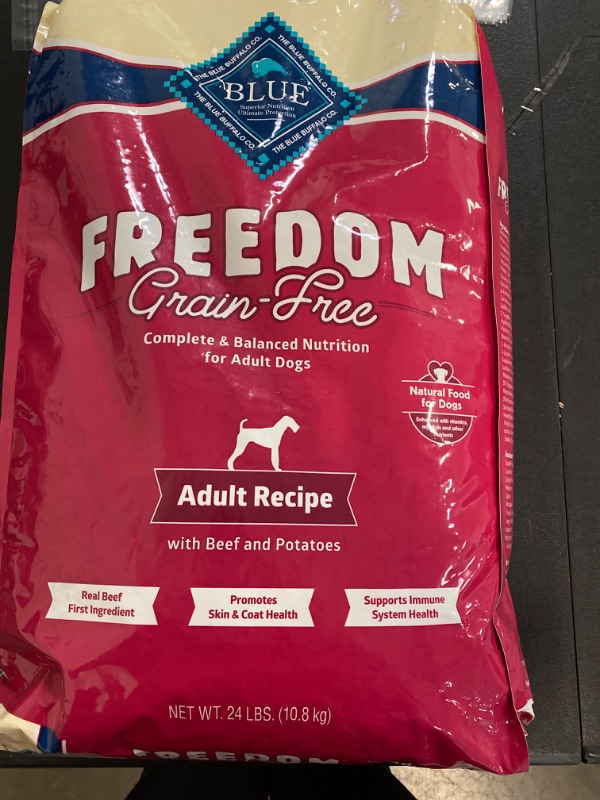 Photo 2 of Blue Buffalo Freedom Beef Dry Dog Food for Adult Dogs, Grain-Free, 24 lb. Bag