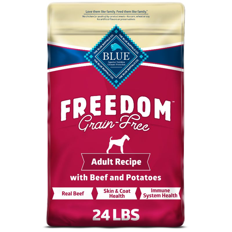 Photo 1 of Blue Buffalo Freedom Beef Dry Dog Food for Adult Dogs, Grain-Free, 24 lb. Bag
