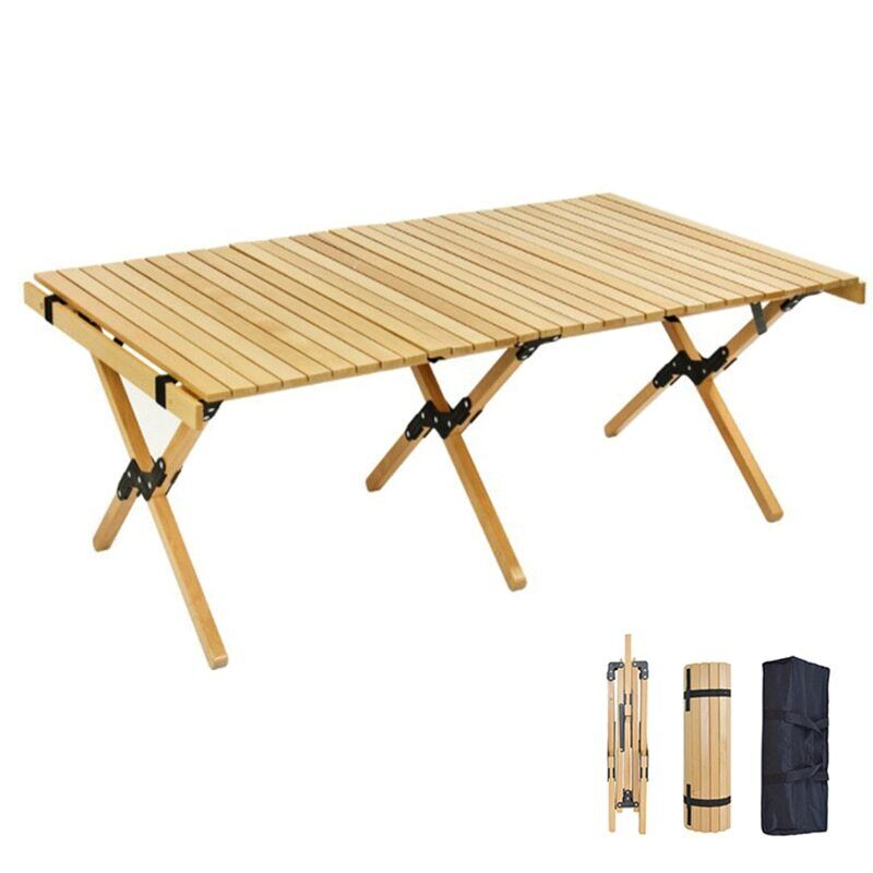 Photo 1 of Portable Folding Wood Table Camping Picnic Table Outdoor Indoor Foldable Table