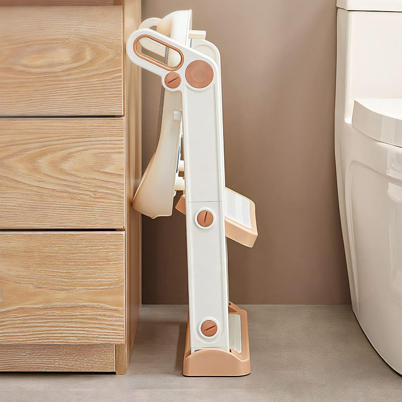 Photo 3 of CODOGOY Potty Training Toilet Seat with Wide Step Stool Ladder & Handles for Kids Toddlers - Height Adjustable