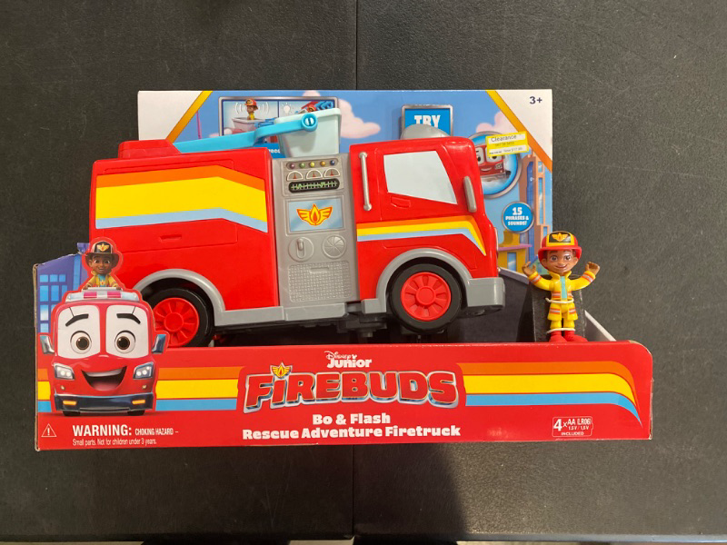 Photo 2 of Firebuds, Bo Flash Rescue Adventure Fire Truck with Vroomlink, Lights, Sounds, and Movements