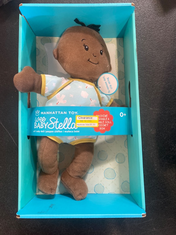Photo 2 of The Manhattan Toy Company Wee Baby Stella  Brown Hair Bassinette Box