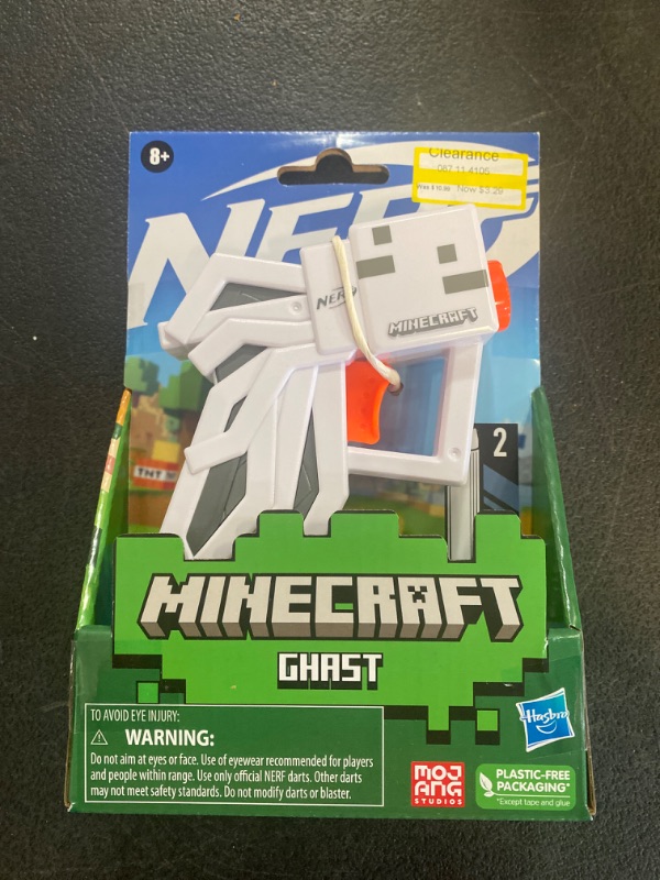 Photo 2 of NERF MicroShots Minecraft Ghast Mini Blaster, Includes 2 Official Elite Darts, Christmas Stocking Stuffers, Minecraft Ghast Mob Design