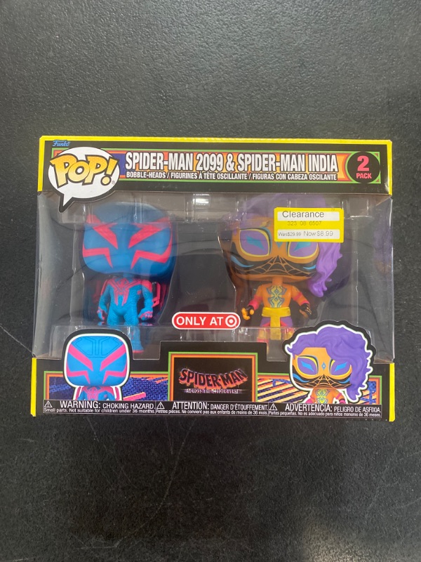 Photo 2 of Pop! Spider-Man: Across the Spider-Verse - Spider-Man 2099 & Spider-Man India Blacklight 2 Pack