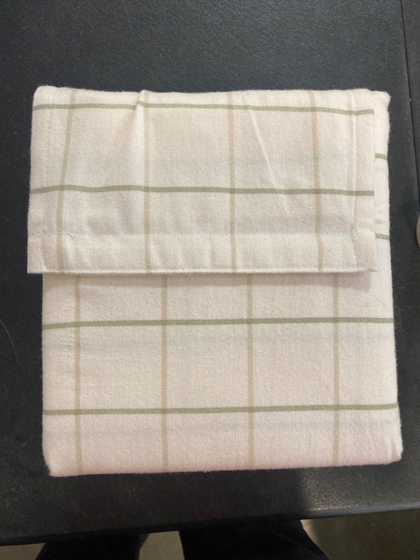 Photo 2 of Twin Flannel Sheet Set Ivory Windowpane - Threshold™