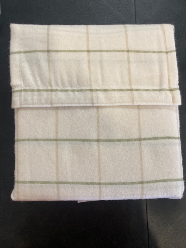 Photo 2 of Twin Flannel Sheet Set Ivory Windowpane - Threshold™