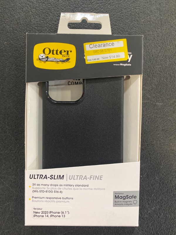 Photo 1 of OtterBox Apple iPhone 15/iPhone 14/iPhone 13 Symmetry Series Antimicrobial Case with MagSafe - Black