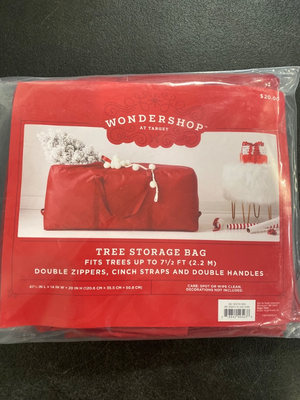 Photo 2 of Christmas Tree Storage Bag up to 7.5ft Red - Wondershop™