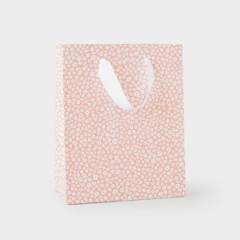 Photo 1 of 6 Small Rose Gift Bag Floral White/Light Orange - Sugar Paper™