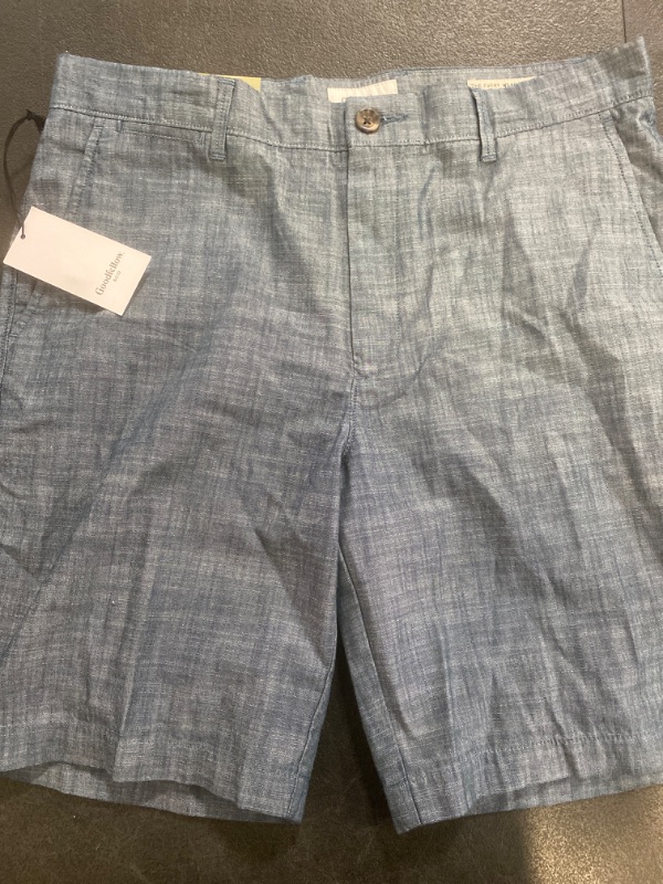 Photo 2 of (32R) Goodfellow & Co Men's Every Wear 9" Slim Fit Flat Front Chino Shorts - 32 Regular Chambray Blue