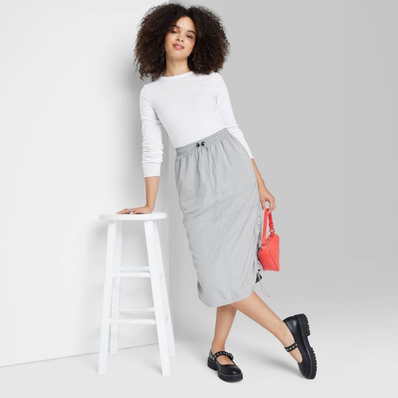 Photo 1 of Women's Utility MIDI Skirt - Wild Fable™ Light Gray S