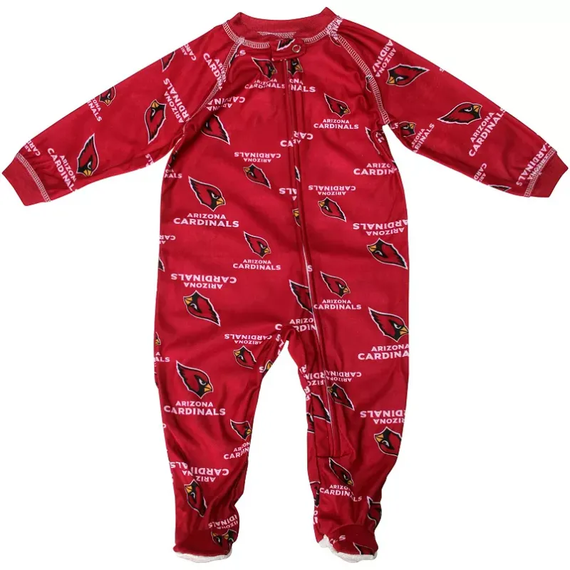 Photo 1 of Arizona Cardinals Newborn Full Zip Raglan Coverall - Cardinal / Size 12 months