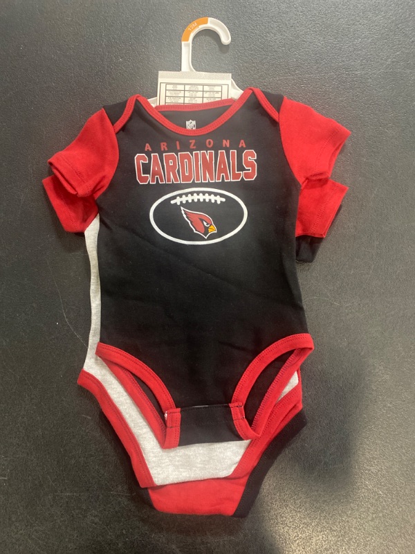 Photo 2 of NFL Arizona Cardinals Baby Girls Onesies 3pk Set / Size 12 Months