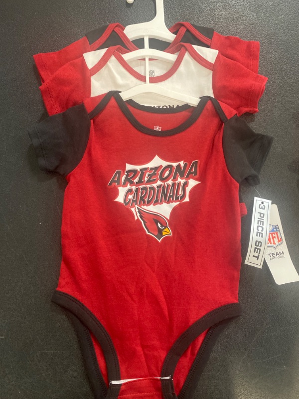 Photo 2 of NFL Arizona Cardinals Infant Boys 3pk Bodysuit / Size 18 Months