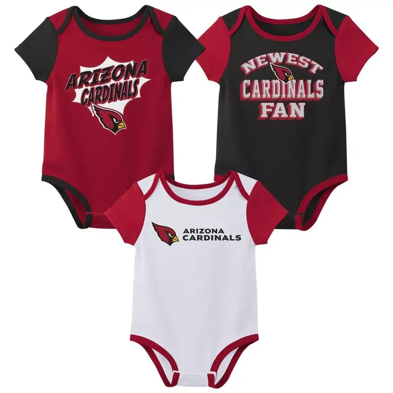 Photo 1 of NFL Arizona Cardinals Infant Boys' 3pk Bodysuit / 6-9 months