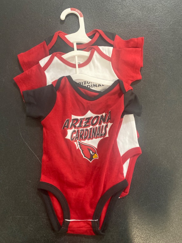 Photo 2 of NFL Arizona Cardinals Infant Boys' 3pk Bodysuit / Size 3-6 Months