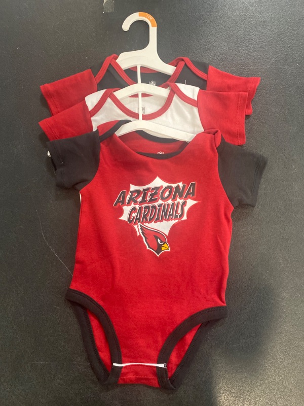 Photo 2 of NFL Arizona Cardinals Infant Boys' 3pk Bodysuit / size 12 Months
