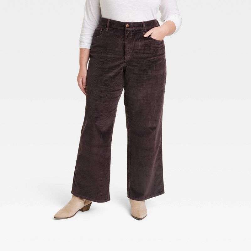 Photo 1 of Women's High-Rise Corduroy Wide Leg Jeans - Universal Thread™ Brown 17