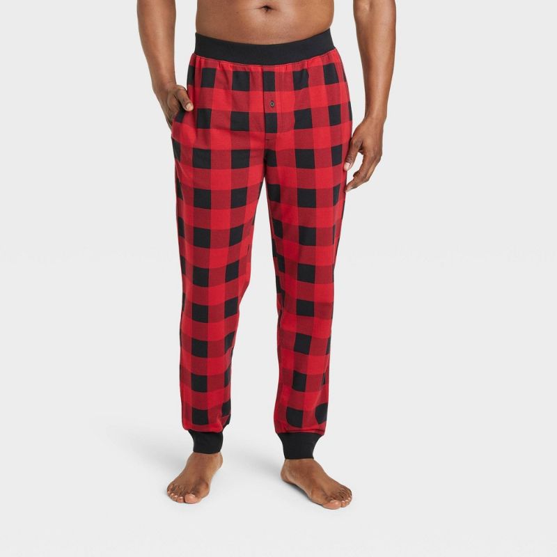 Photo 1 of Men's Cotton Modal Knit Jogger Pajama Pants - Goodfellow & Co™ Red XL