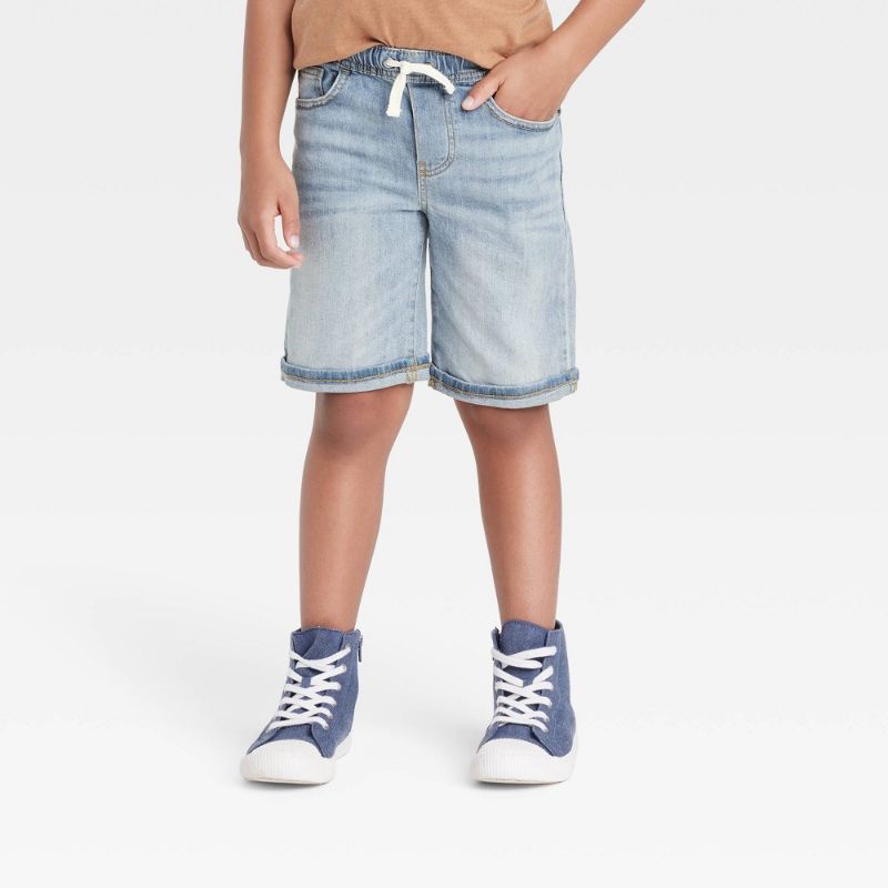 Photo 1 of Boys' Classic 'at the Knee' Pull-on Shorts - Cat & Jack™ Light Wash S