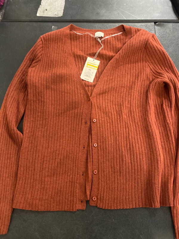 Photo 2 of Women's Fine Gauge Ribbed Cardigan - a New Day™ Brown XXL