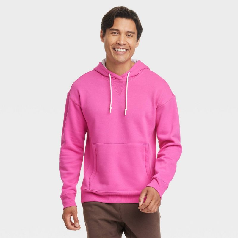 Photo 1 of Men's Cotton Fleece Hooded Sweatshirt - All in Motion™ Pink