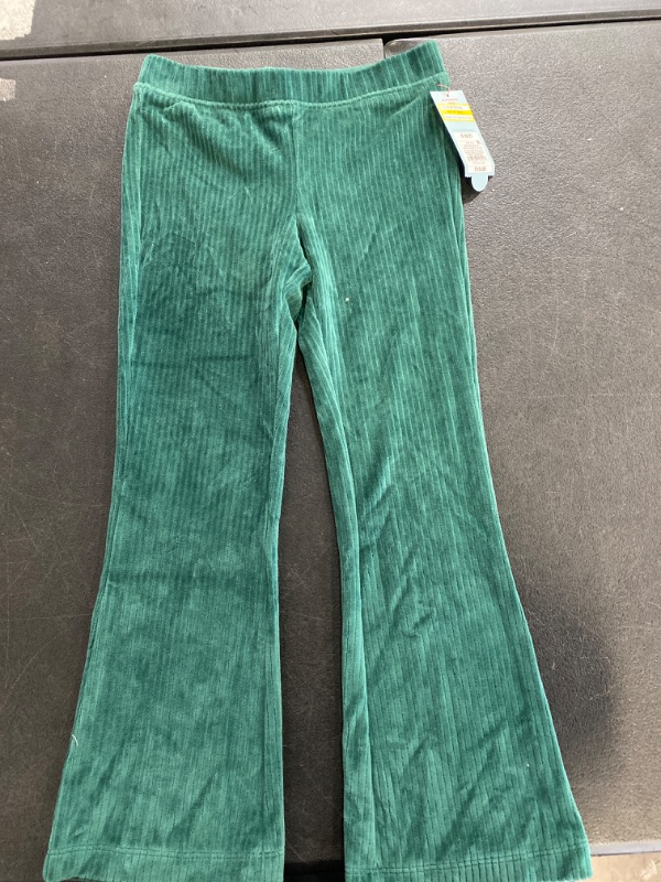 Photo 2 of Girls' Cozy Ribbed Velour Flare Pants - Cat & Jack™ Forest Green S