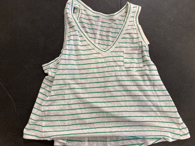 Photo 2 of Women's Linen Tank - Universal Thread™ Green Striped 1X