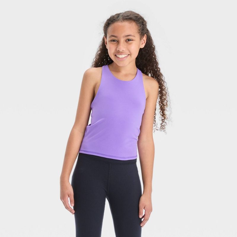 Photo 1 of Girls' Cropped Tank Top - All in Motion™ Violet XL