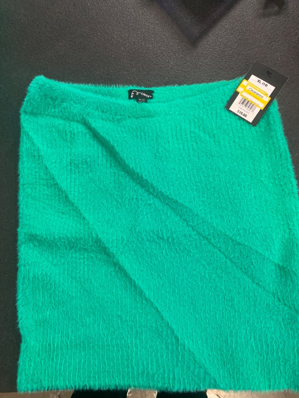 Photo 2 of Girls' Fuzzy Ribbed Sweater Skirt - Art Class™ Green XL