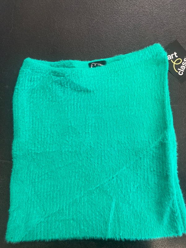 Photo 2 of (M) Girls' Fuzzy Ribbed Sweater Skirt - Art Class™ Green M