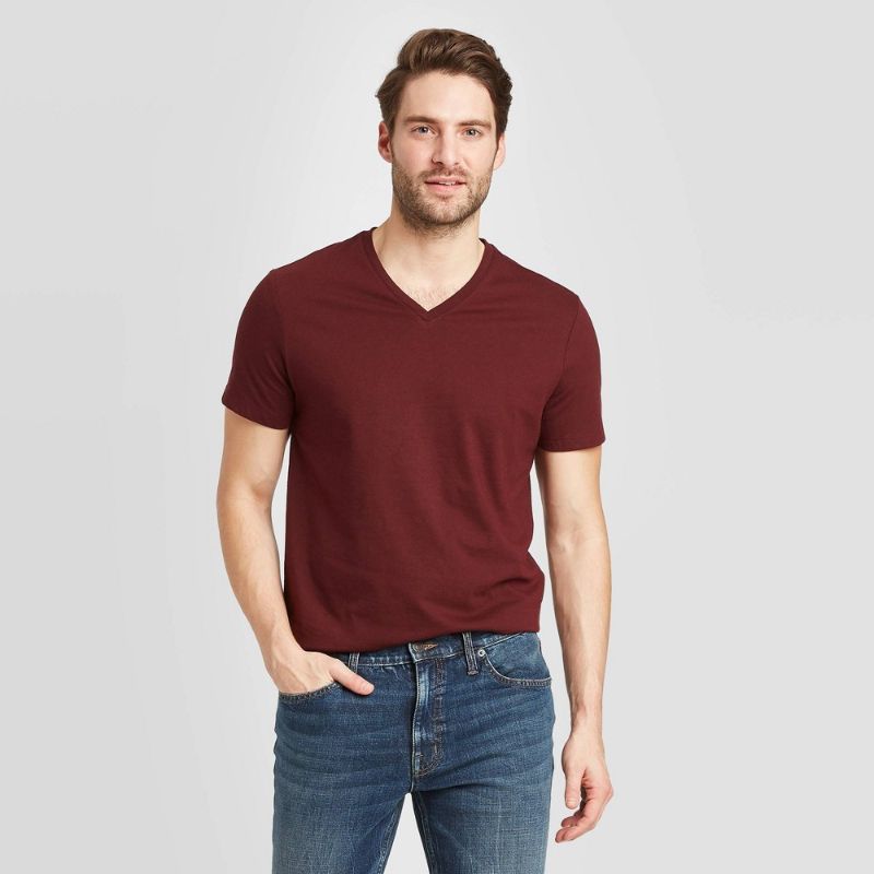 Photo 1 of Men's Every Wear Short Sleeve V-Neck T-Shirt - Goodfellow & Co™ Pom Mystery L