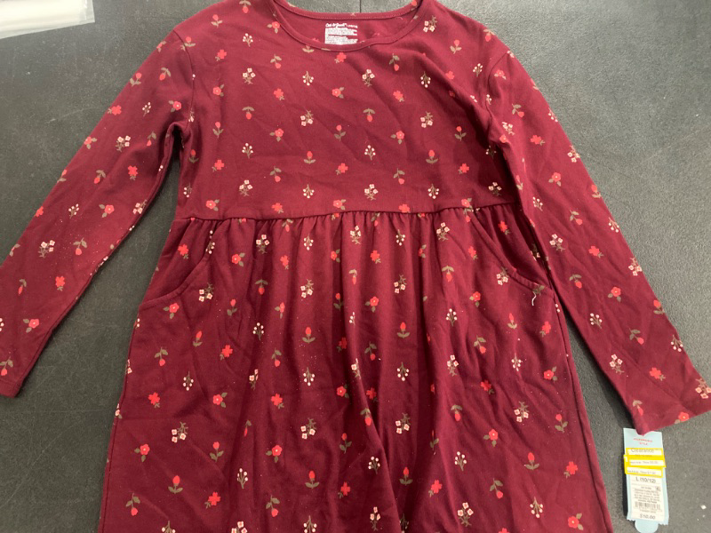 Photo 2 of Girls' Relaxed Fit Long Sleeve Dress - Cat & Jack™ Burgundy L