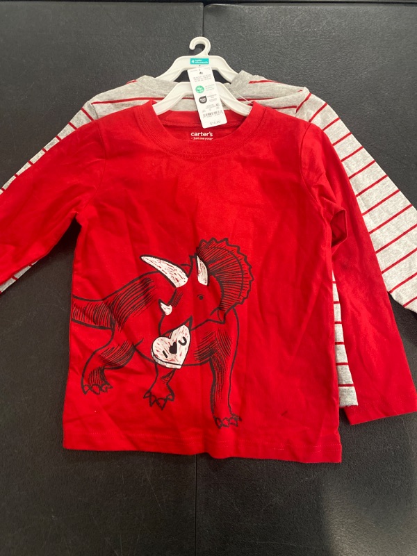 Photo 2 of Carter's Just One You® Toddler Boys' 2pk Valentine's Day Dino T-Shirt - Red/Gray 4T
