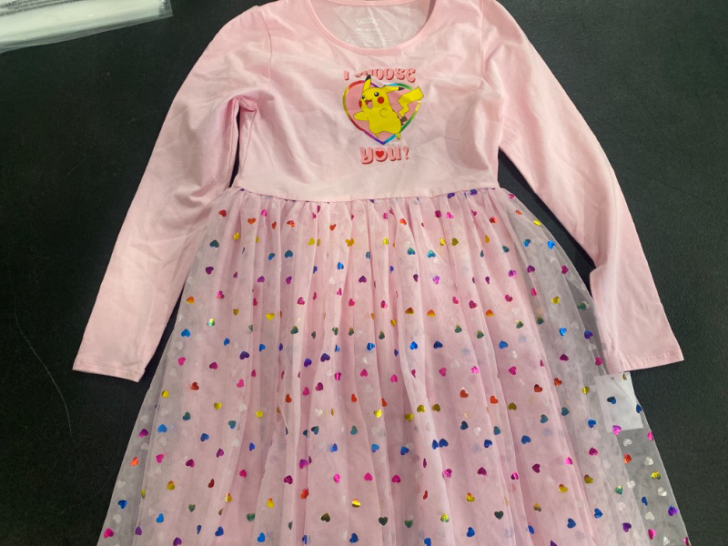 Photo 1 of NEW?Girl's Valentines Mesh Skirt/knit Dress by POKEMON Size M~PINK~I CHOOSE YOU