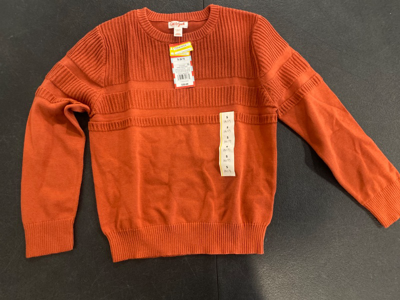 Photo 2 of Boys' Crewneck Knit Pullover Sweater - Cat & Jack™ Orange S