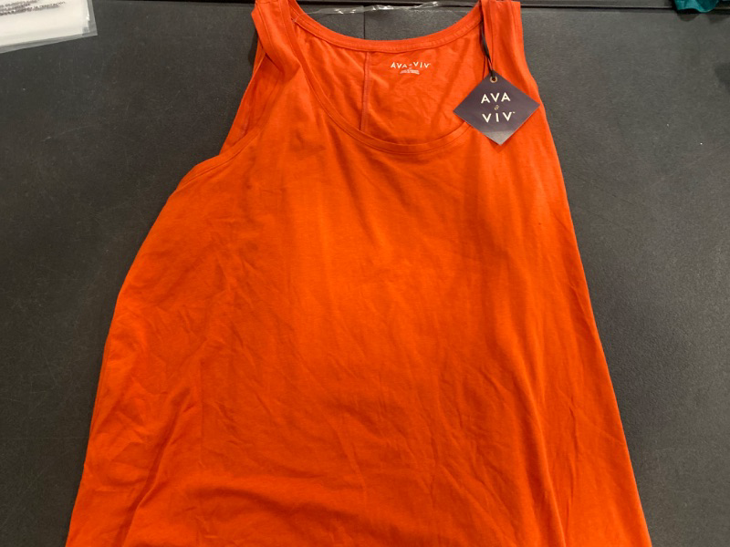 Photo 2 of Women's Drapey Tank Top - Ava & Viv™ Orange 3X