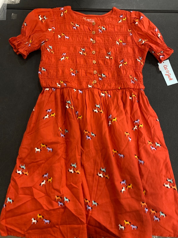 Photo 2 of Girls' Short Sleeve Woven Dress - Cat & Jack™ Orange XL