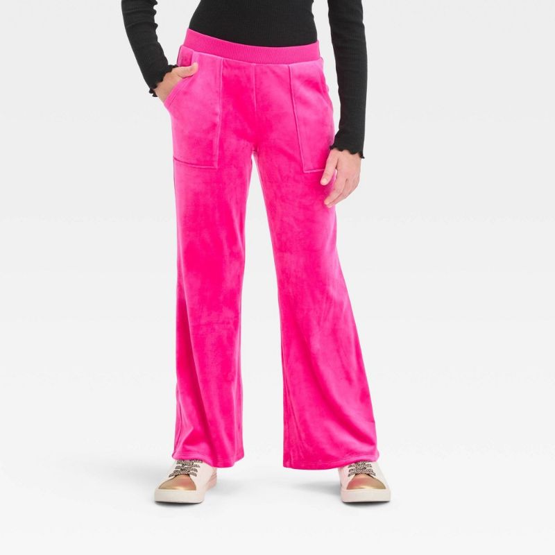 Photo 1 of Girls' Velour Flare Pull-on Pants - Art Class™ Pink L