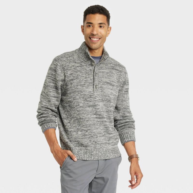 Photo 1 of Men's Henley Pullover Sweater - Goodfellow & Co™ Gray S