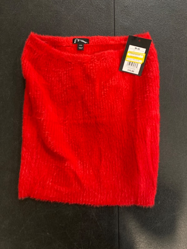Photo 2 of Girls' Fuzzy Ribbed Sweater Skirt - Art Class™ Red M