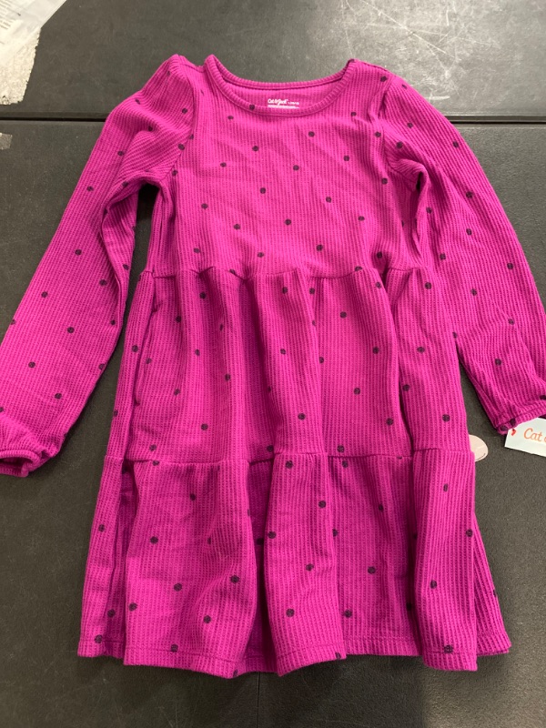 Photo 2 of Girls' Long Sleeve Cozy Tiered Dress - Cat & Jack™ Magenta Pink L